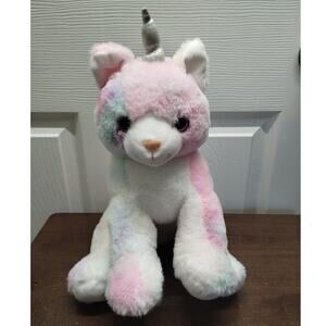 Bear Factory Mystic Cat Pastel Tie Dye Stuffed Animal Plush 15 Inch Caticorn
